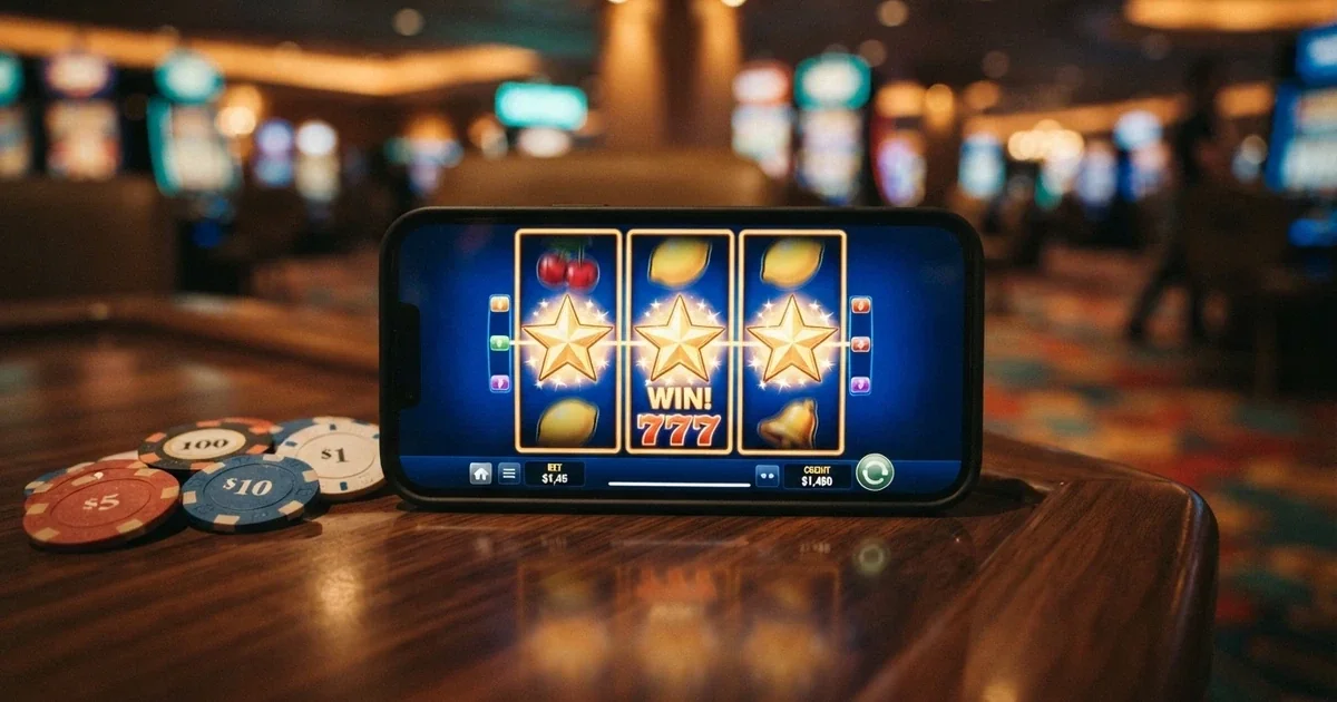 Barevné válce online automatu s třemi stejnými symboly v řadě a nápisem FREE SPINS na displeji