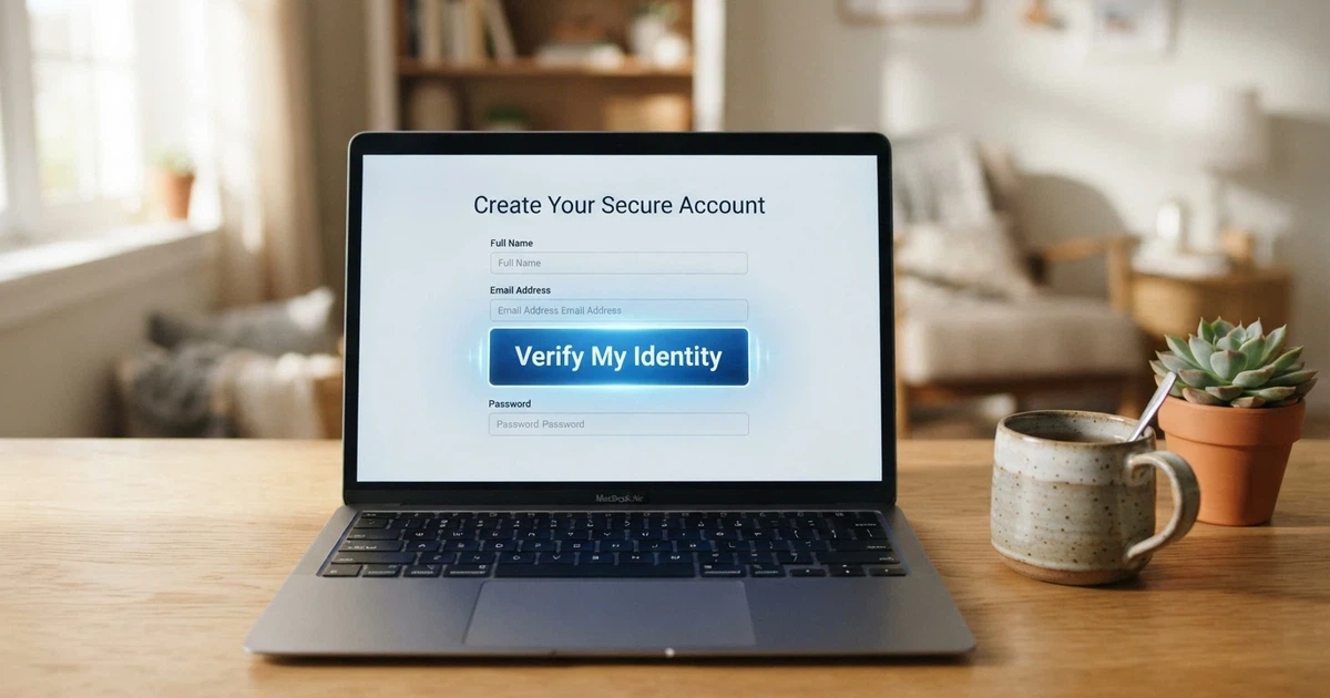 Registrační formulář českého online casina s tlačítkem pro ověření totožnosti přes BankID