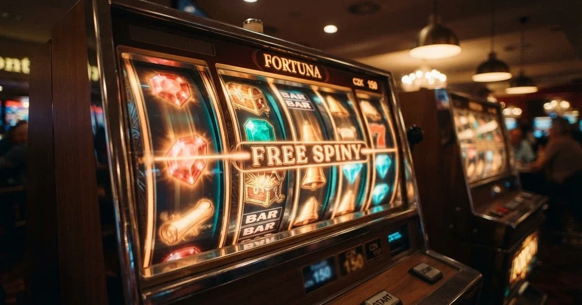 Roztočené válce online automatu s nápisem free spiny