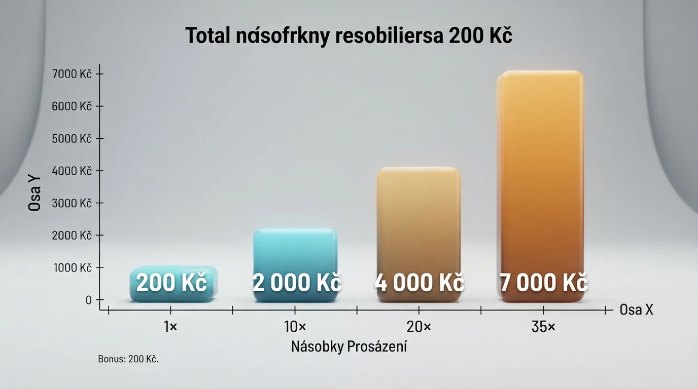 Infografika znázorňující propad hodnoty bonusu při různých násobcích protočení, od 1× po 35×